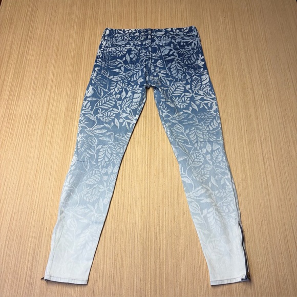 Mother Looker Ankle Zip Ombré Magical Flowers Floral Jeans Women’s 28 Blue Chic - Picture 8 of 15